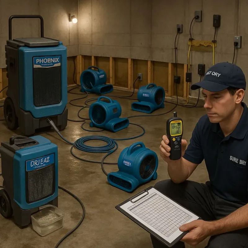 Structural Drying and Dehumidification process in Fletcher, OK